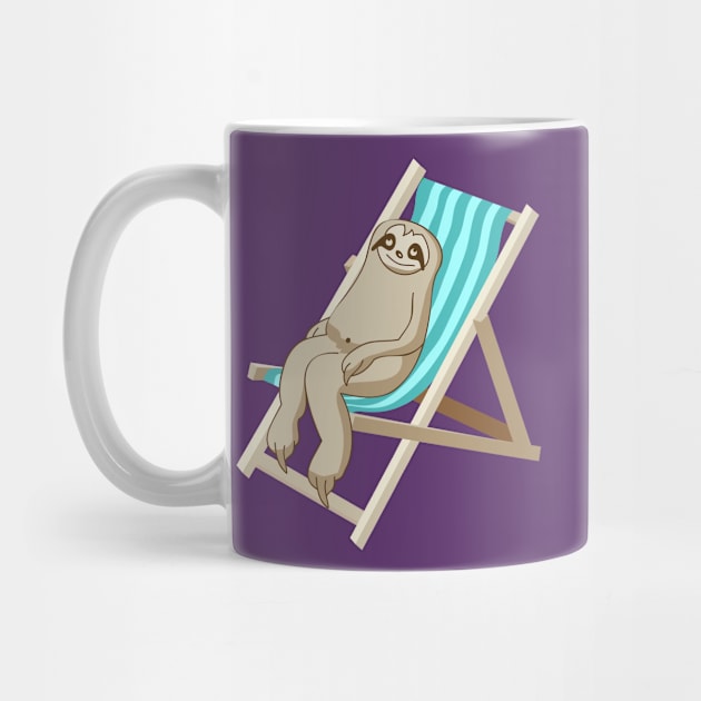 Funny sloth in a deck chair by spontania